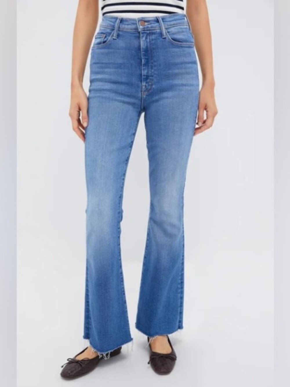 New! Mother The High Waisted Weekender Fray Jeans